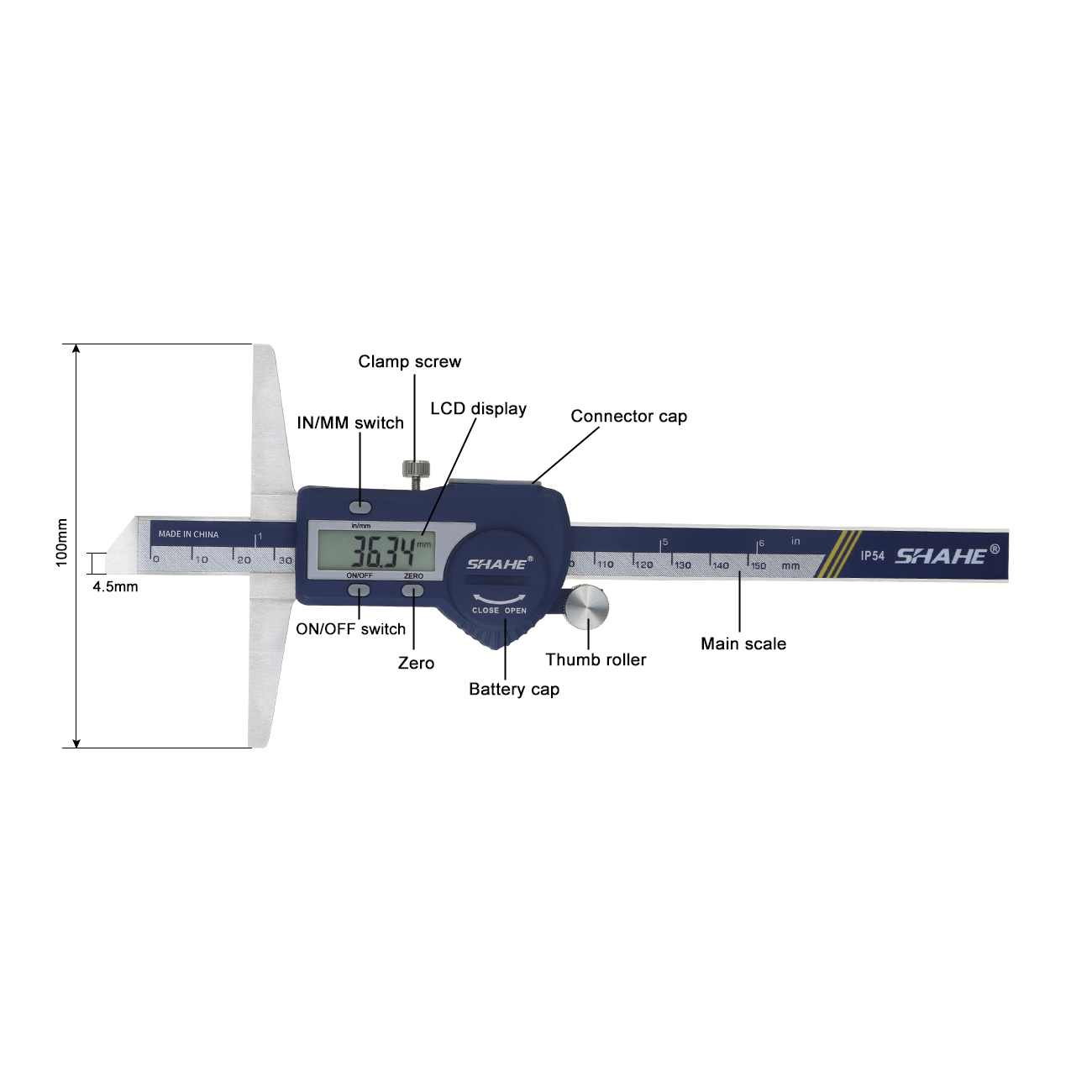 SHAHE 150/200/300mm Régua Elet - Digital Caliper 150Mm Stainless Steel avaliação e preço